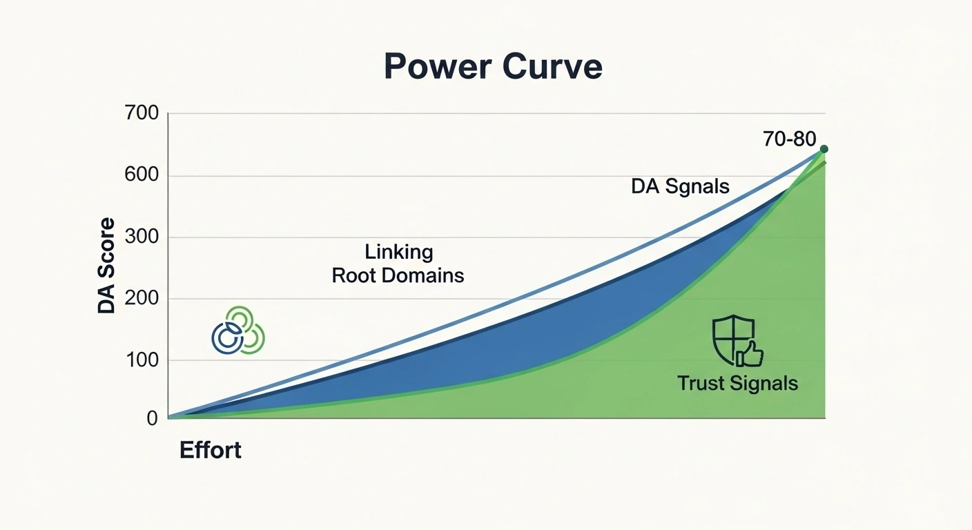Charting the logarithmic scale of domain authority ratings